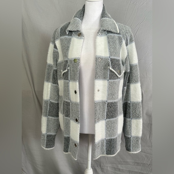 Rachel Zoe Jackets & Blazers - Rachel Zoe Black and White Checkered Teddy Super Soft, heavy Shacket